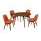 Armen Living Arcadia and Azalea 48" Round Orange and Walnut Wood 5 Piece Dining Set SETARDI5AZWAOR48 - alternate 1